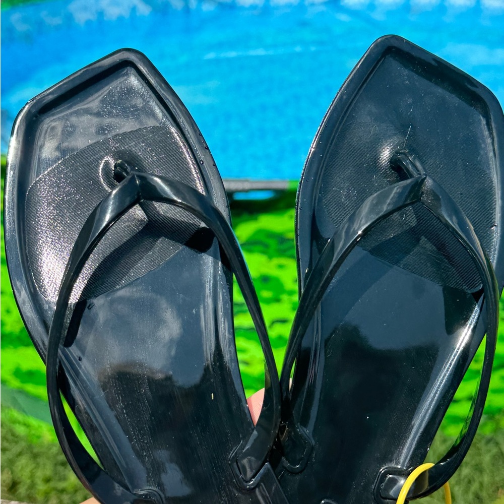 Elegant Black Women's Sandals square toed NWT